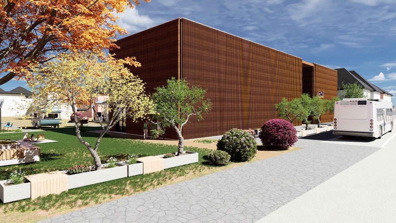 3D-Visualisierung Gewerbebau, Straßenansicht