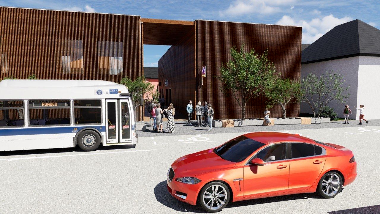 3D-Visualisierung Straßenperspektive mit Umgebung